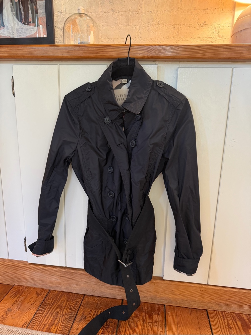 Burberry Black Double-Breasted Lightweight Trench